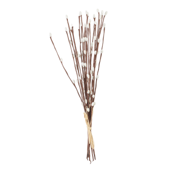 Bazia sztuczna biała 29 cm – pęczek gałązek dekoracyjnych do stroików, wianków i florystyki